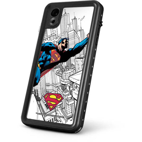 DC Comics Superman Flying Over City Pose iPhone XR Waterproof Case