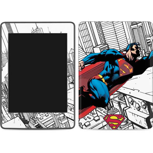 DC Comics Superman Flying Over City Pose Amazon Kindle Skin