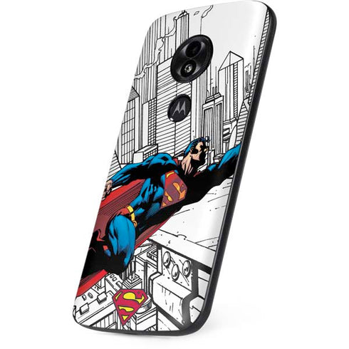 DC Comics Superman Flying Over City Pose Moto E5 Play Skin