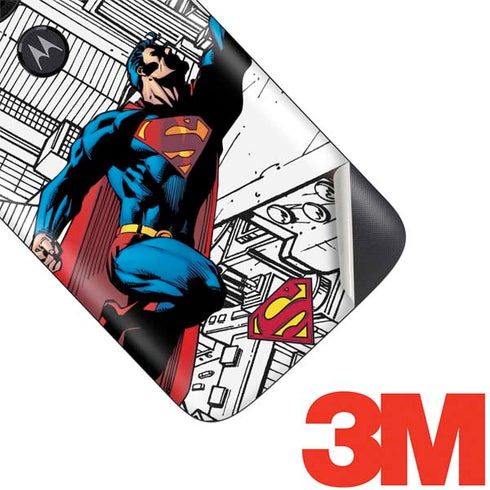 DC Comics Superman Flying Over City Pose Moto E5 Play Skin