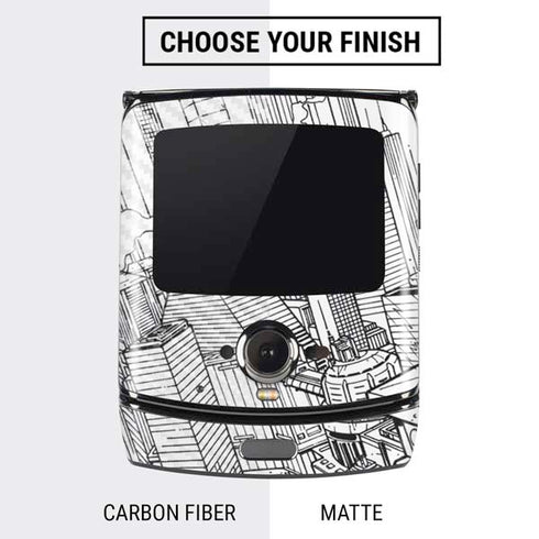 DC Comics Superman Flying Over City Pose Motorola RAZR Skin