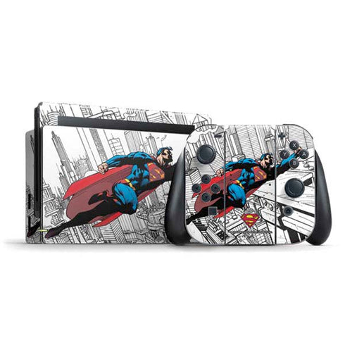DC Comics Superman Flying Over City Pose Nintendo Switch Bundle Skin