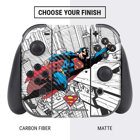 DC Comics Superman Flying Over City Pose Nintendo Switch Bundle Skin