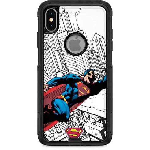 DC Comics Superman Flying Over City Pose Otterbox Commuter iPhone Skin