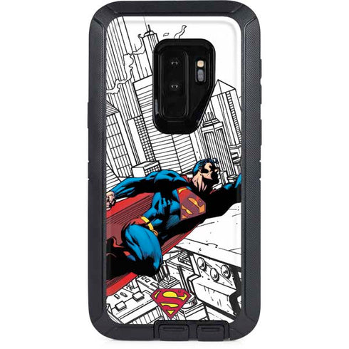DC Comics Superman Flying Over City Pose Otterbox Defender Galaxy Skin