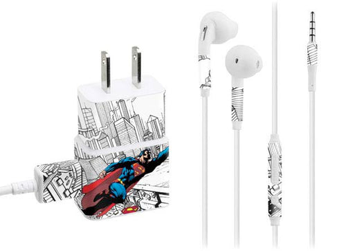 DC Comics Superman Flying Over City Pose Phone Charger Skin