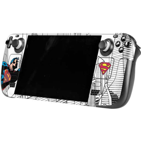 DC Comics Superman Flying Over City Pose Steam Deck Handheld Gaming Computer Skin