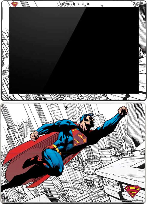 DC Comics Superman Flying Over City Pose Surface Pro 4 Skin