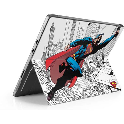 DC Comics Superman Flying Over City Pose Surface Pro 9 Skin
