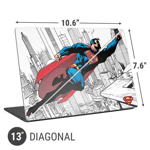 DC Comics Superman Flying Over City Pose Universal Laptop 13in (10.6 x 7.6in) Skin