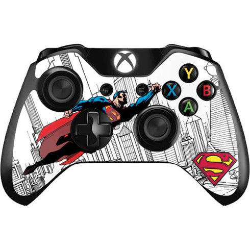 DC Comics Superman Flying Over City Pose Xbox One Controller Skin