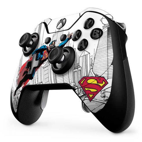 DC Comics Superman Flying Over City Pose Xbox One Elite Controller Skin