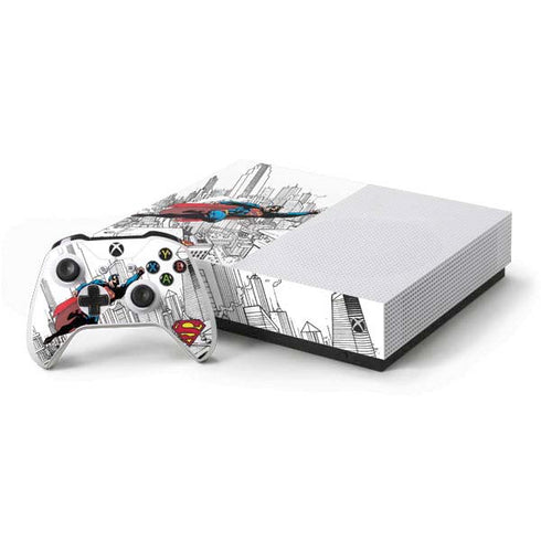 DC Comics Superman Flying Over City Pose Xbox One S All-Digital Edition Bundle Skin