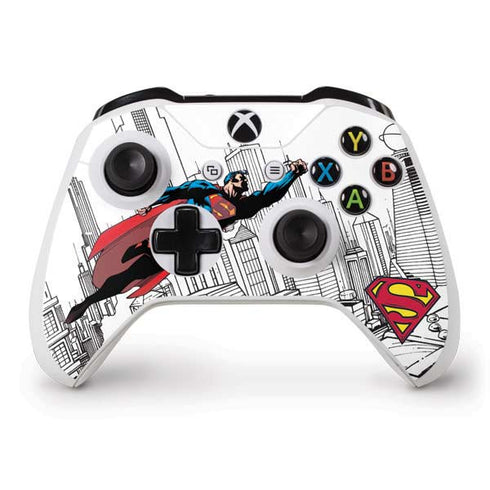 DC Comics Superman Flying Over City Pose Xbox One S Controller Skin