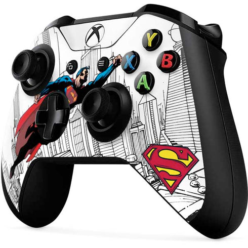 DC Comics Superman Flying Over City Pose Xbox One X Controller Skin