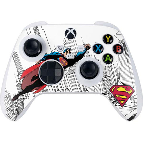 DC Comics Superman Flying Over City Pose Xbox Series S Controller Skin