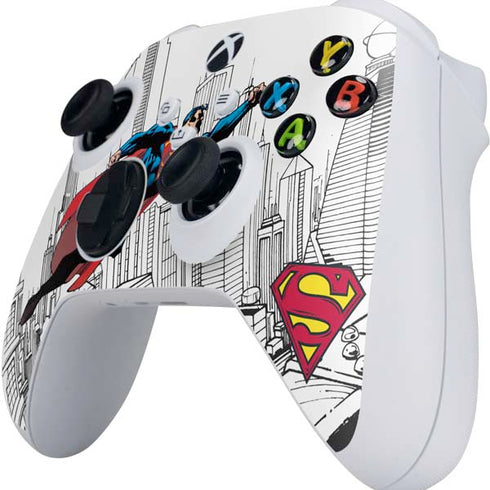 DC Comics Superman Flying Over City Pose Xbox Series S Controller Skin