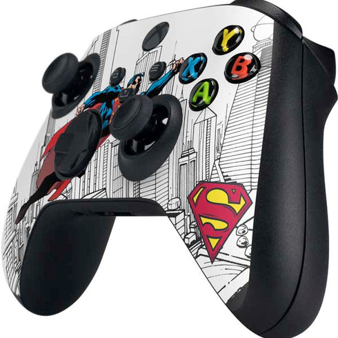 DC Comics Superman Flying Over City Pose Xbox Series X Controller Skin