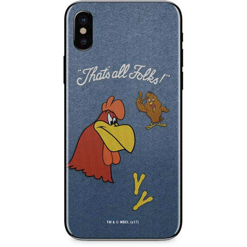 Looney Tunes Foghorn Leghorn Thats All Folks iPhone X Skin