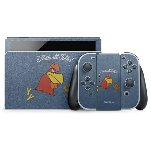 Looney Tunes Foghorn Leghorn Thats All Folks Nintendo Switch OLED (2021) Skin