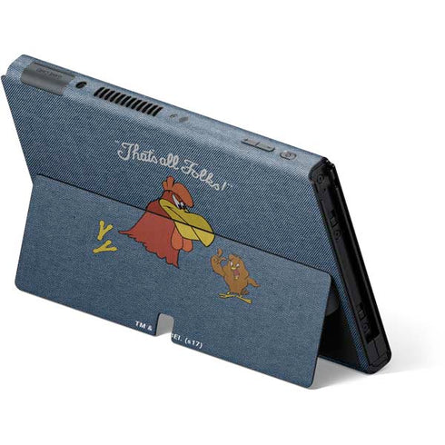 Looney Tunes Foghorn Leghorn Thats All Folks Nintendo Switch OLED (2021) Skin