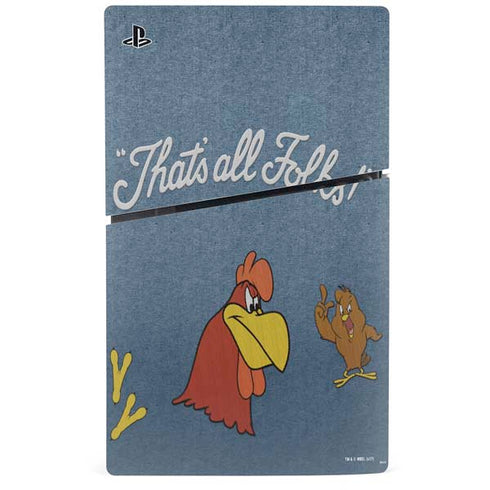 Looney Tunes Foghorn Leghorn Thats All Folks PS5 Slim Disk Console Skin