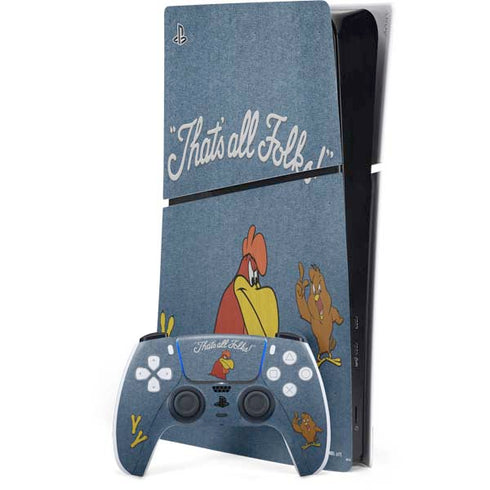 Looney Tunes Foghorn Leghorn Thats All Folks PS5 Slim Digital Edition Console Skin