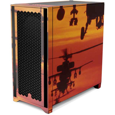 Four AH-64 Apache Helicopters Corsair 4000D Tempered Glass Mid-Tower ATX Case Skin