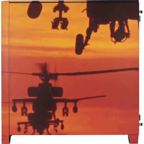 Four AH-64 Apache Helicopters Corsair 4000D Tempered Glass Mid-Tower ATX Case Skin