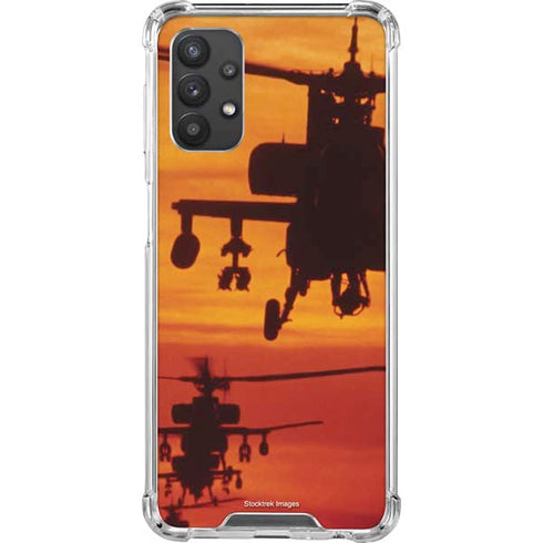 Four AH-64 Apache Helicopters Galaxy A32 5G Clear Case