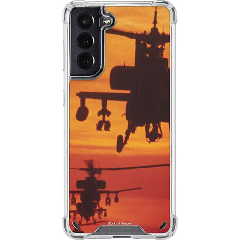 Four AH-64 Apache Helicopters Galaxy S21 5G Clear Case