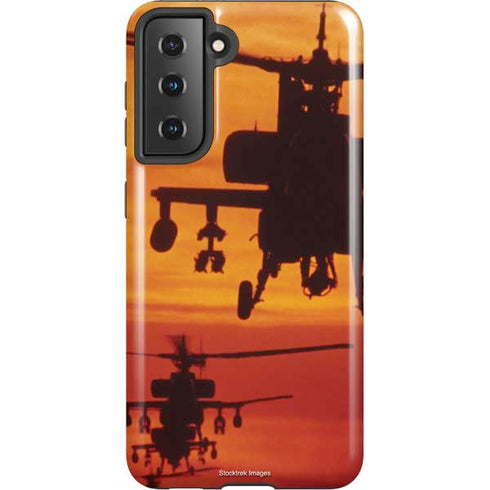 Four AH-64 Apache Helicopters Galaxy S21 5G Pro Case