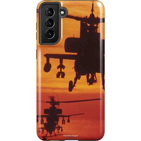 Four AH-64 Apache Helicopters Galaxy S21 FE Pro Case