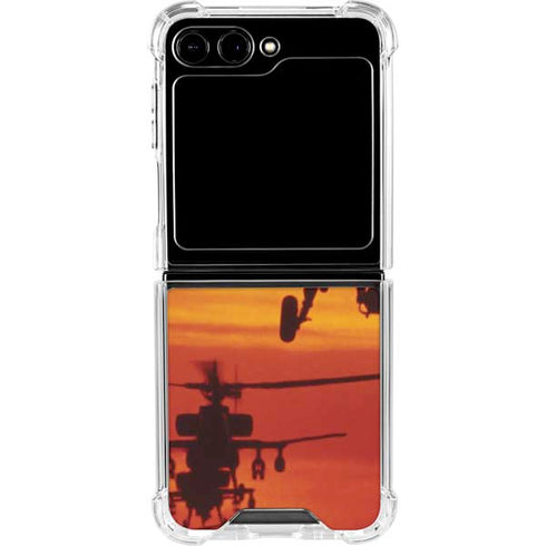 Four AH-64 Apache Helicopters Galaxy Z Flip5 5G Clear Case