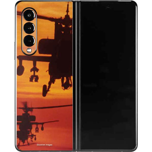 Four AH-64 Apache Helicopters Galaxy Z Fold3 5G Skin