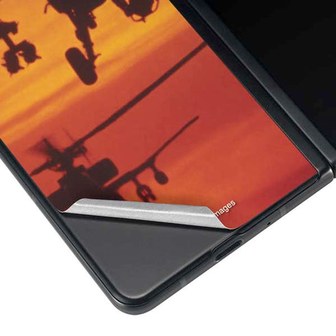 Four AH-64 Apache Helicopters Galaxy Z Fold3 5G Skin