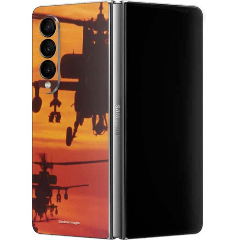 Four AH-64 Apache Helicopters Galaxy Z Fold4 5G Skin