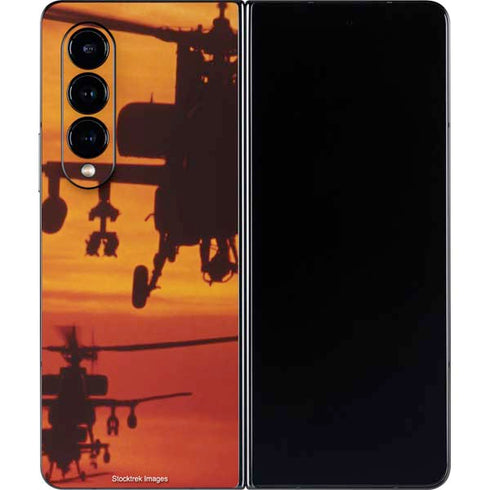 Four AH-64 Apache Helicopters Galaxy Z Fold4 5G Skin