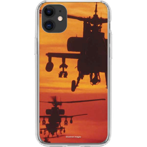 Four AH-64 Apache Helicopters iPhone 11 Clear Case