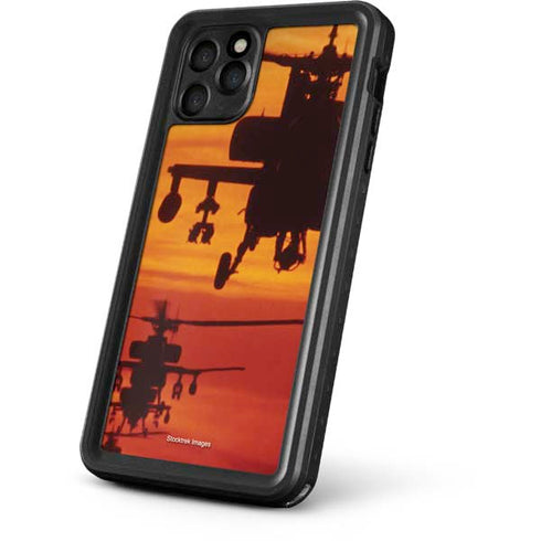 Four AH-64 Apache Helicopters iPhone 11 Pro Waterproof Case