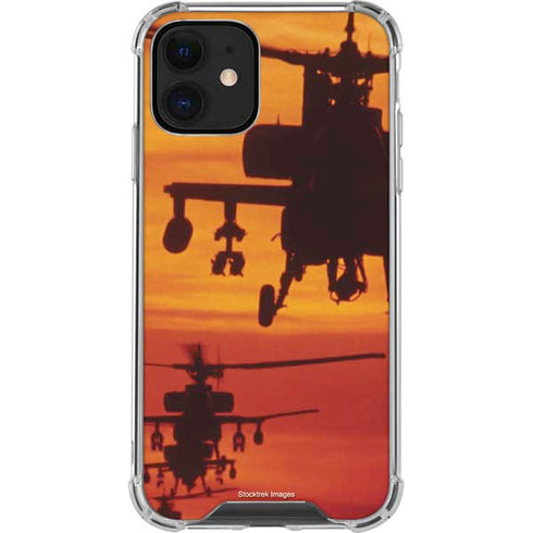 Four AH-64 Apache Helicopters iPhone 12 Mini Clear Case
