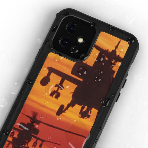 Four AH-64 Apache Helicopters iPhone 12 Mini Waterproof Case