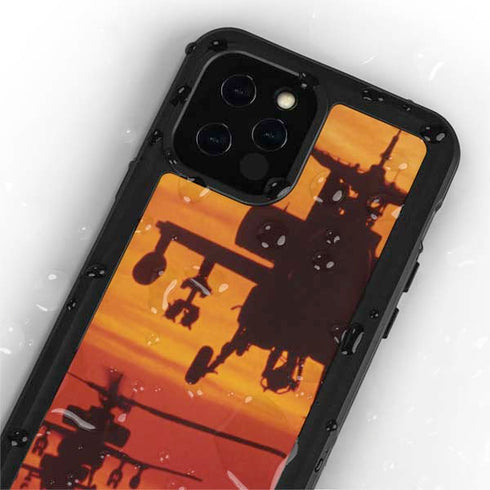 Four AH-64 Apache Helicopters iPhone 12 Pro Waterproof Case