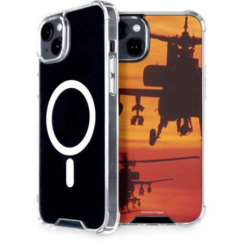 Four AH-64 Apache Helicopters iPhone 15 MagSafe Case