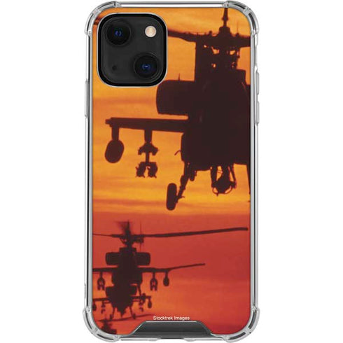 Four AH-64 Apache Helicopters iPhone 14 Plus Clear Case