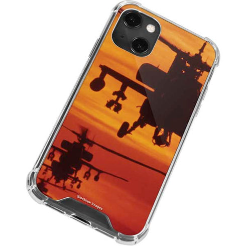 Four AH-64 Apache Helicopters iPhone 14 Plus Clear Case
