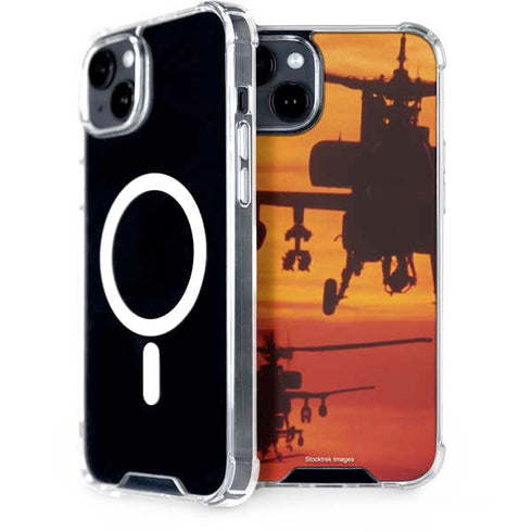 Four AH-64 Apache Helicopters iPhone 15 Plus MagSafe Case