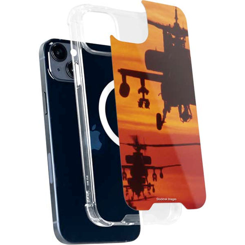 Four AH-64 Apache Helicopters iPhone 15 Plus MagSafe Case