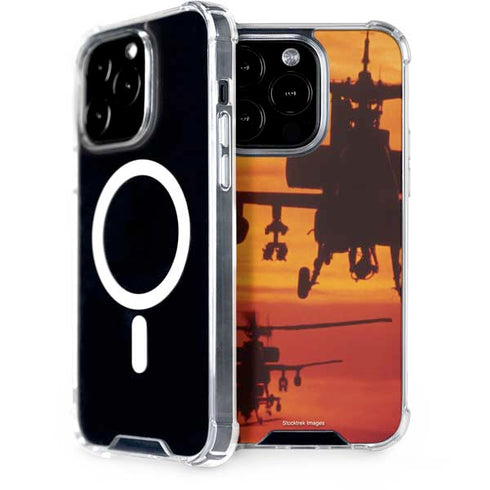 Four AH-64 Apache Helicopters iPhone 15 Pro MagSafe Case