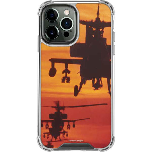Four AH-64 Apache Helicopters iPhone 14 Pro Max Clear Case